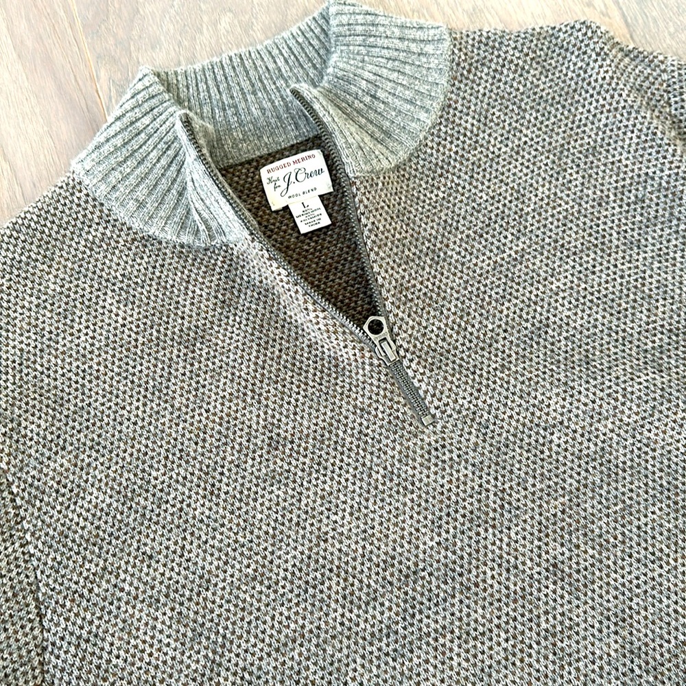 J Crew Merino Quarter Zip - Large